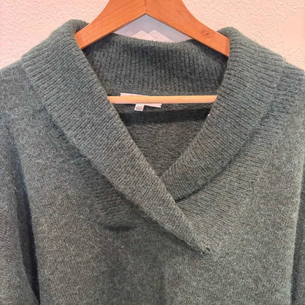 Madewell‎ Hunter Green Vinson Shawl-Collar Pullover Oversize Dolman Sweater XXL